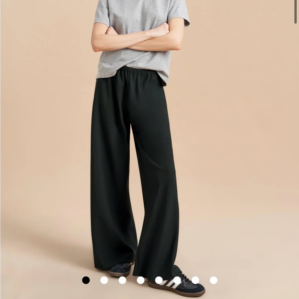 La Ligne Colby Black Wide Leg Pants Crepe